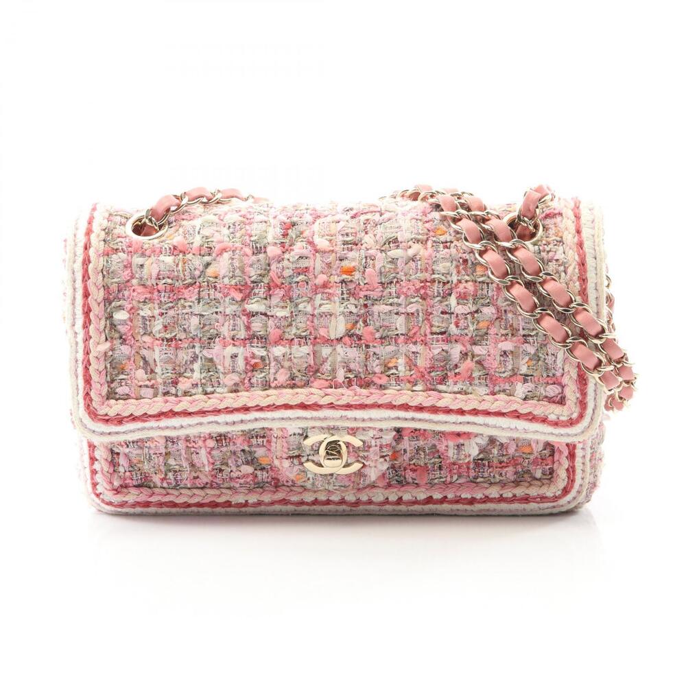 Chanel Matelasse Double Flap Shoulder Bag Pink